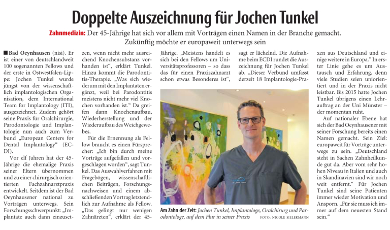 Zeitung Auszeichnung Tunkel & Tunkel